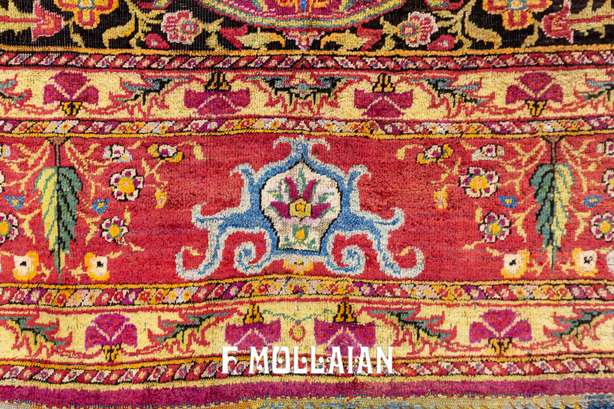 Antique Silk Bakhtiari Rug Rust&Red Color n°:83121384